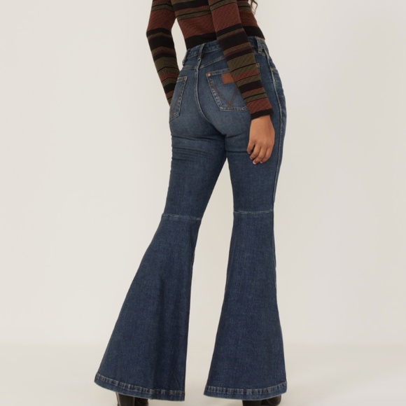 NWT!!!Wrangler Retro High Rise Flare Trumpet Jeans In Jana - Picture 2 of 16